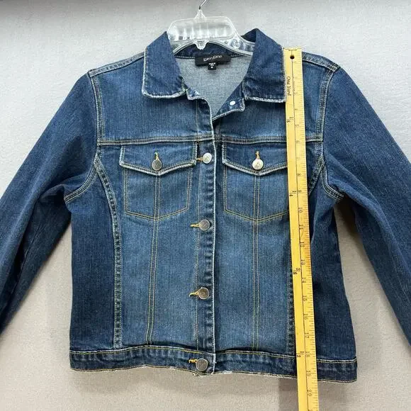 Karen Kane Denim Jean Jacket Women's Size M Blue Long Sleeve Casual Normcore - Picture 10 of 11